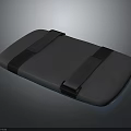 Gray Storage Case With Black Straps And Blue Accent Edge Design