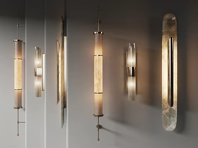 Modern Wall Sconces With Various Design Styles And Warm Lighting For Home Interior 3d model