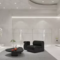 Modern Elegant Vivtoria Romantic Clothing Store With White Storefront Mannequins Black Sofas And Green Plants
