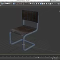 Modern Office Chair With Metal Frame And Wooden Seat Backrest Design