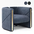 Elegant Modern Single Sofa With Dark Velvet Fabric And Gold Metal Arms