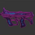 Futuristic Blue Sci Fi Gun With Glowing Patterns And Intricate Design Details