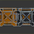 Industrial Metal Storage Crates With Orange And Blue Design And Reinforced Panels