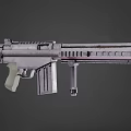 Tactical Military Weapon Rifle With Magazine Barrel Grip And Metallic Design
