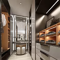 Modern Luxury Grey Marble Bathroom With Double Sink Vanity Smart Toilet And Glass Shower Space