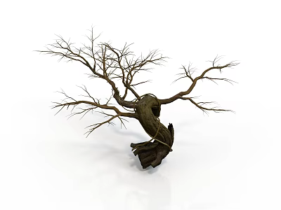 Withered Tree Decorative Ornament With Twisted Trunk And Bare Branches 3d model