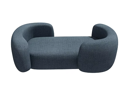 Curved Dark Blue Fabric Sectional Sofa for Modern Living Room Interior Design 3d model