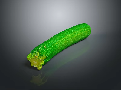 Fresh Green Zucchini Vegetable With Detailed Surface Texture Isolated On Gray Background 3d model