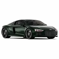 Dark Green Audi R8 Sports Car Exterior Design With Sleek Body And Wheels