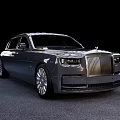 Luxury Black Sedan With Chrome Grille LED Headlights And Alloy Wheels