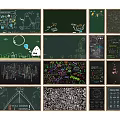 Variety of Chalkboard Wall Hangings With Hand Drawn Art And Creative Designs