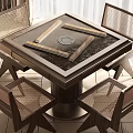 Mahjong Table and Chair Mahjong Table and Chair Combination 3d model