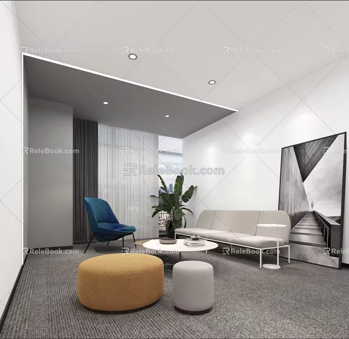 Modern reception area 3d model