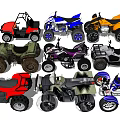 Assorted Colorful All Terrain Motorcycles With Diverse Styles And Designs