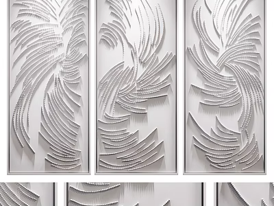 Modern Luxury Dining Table With Elegant Wave Pattern Decorative Wall Design 3d model