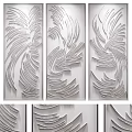 Modern Luxury Dining Table With Elegant Wave Pattern Decorative Wall Design