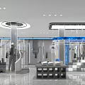 Modern Clothing Store Interior Design With Clothing Displays Racks Mannequins And Bright Lighting