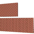 Building Exterior Wall Design With Red Brick Different Textures And Patterns 3d model