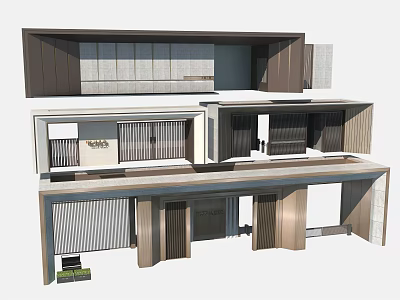 Modern Entrance Gate Design With Metal Frames Glass Panels And Decorative Structures 3d model