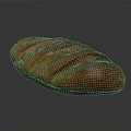 Freshly Baked Golden Brown Striped Bread With Crusty Exterior On Dark Background
