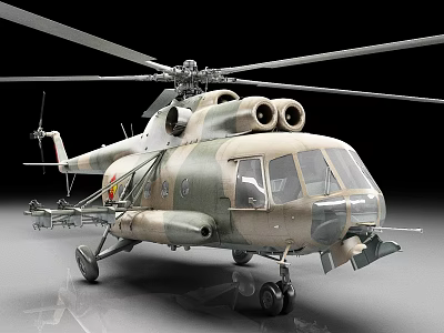 Soviet aircraft m 8tb assault transport helicopter gunship 3d model