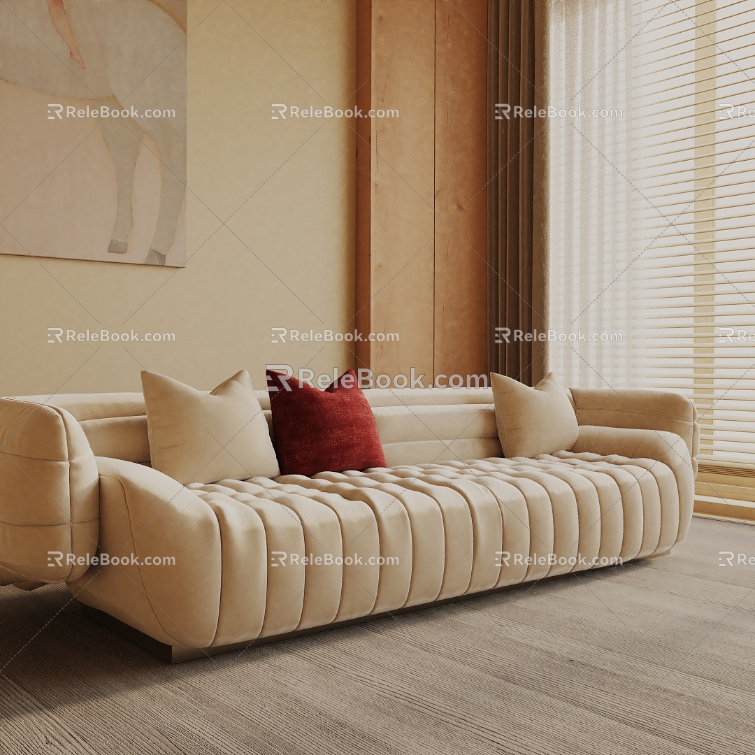 Three-seat sofa 3d model