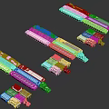 Industrial Equipment Components With Colorful Panels And Electronic Modules