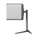 Silver Cube Shaped Object With Stable Tripod Base And Modern Design