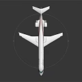 White City Jet Aircraft With Red Stripe And Twin Engines Design