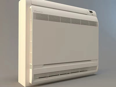 Wall Mounted White Air Conditioner Fan With Sleek Modern Design And Slim Panel Grille 3d model