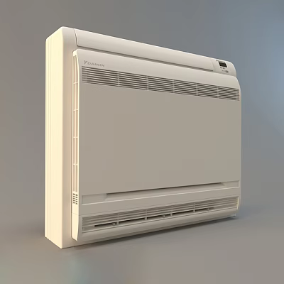 Wall Mounted White Air Conditioner Fan With Sleek Modern Design And Slim Panel Grille 3d model
