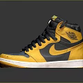 Stylish High Top Sneakers With Yellow Black And Blue Accents