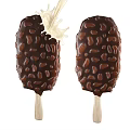 Delicious Chocolate Covered Ice Cream On Sticks With Milk Splash