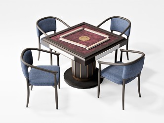 New Chinese Mahjong Table and Chair Dining Table and Chair Casual Table and Chair Dining Chair Dining Table Leisure Chair Coffee Chair Square Table 3d model