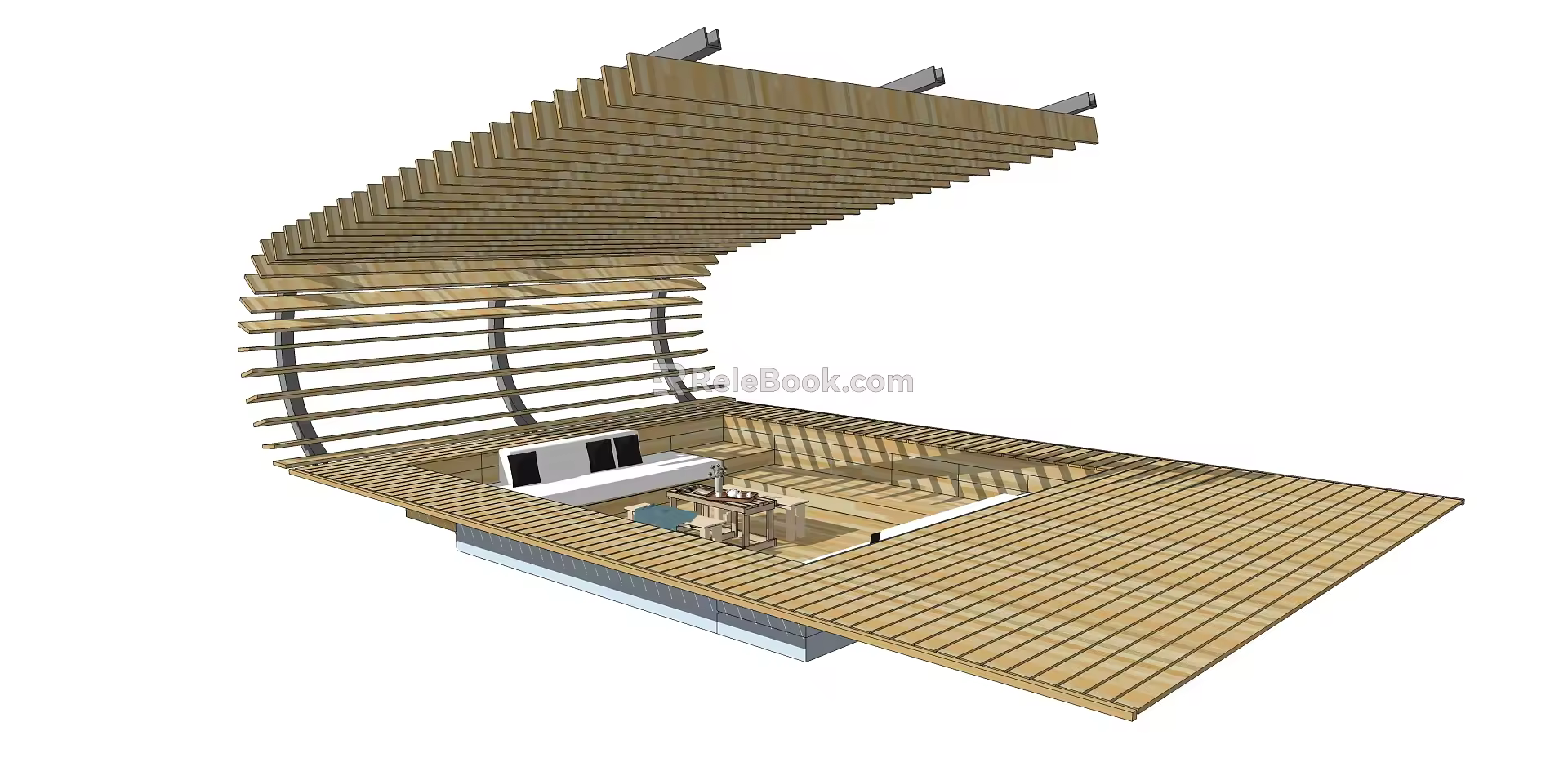 Modern gallery structure 3d model