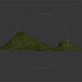 Mossy Green Terrain Scene Component With Natural Textured Surface And Irregular Shape