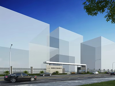 Modern Gate Factory Factory Gate Entrance 3d model