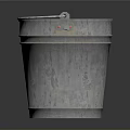 Shiny Stainless Steel Metal Bucket With Reflective Surface And Metal Rim