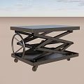 Hydraulic Mobile Scissor Lift Table With Metal Frame And Flat Top Surface