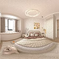 Light Cream Upholstered Children Bed For Warm Cozy Modern Stylish Kids Bedroom Interior Design