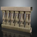 Stone Railing With Ornate Balusters And Solid Textured Base Design Structure