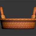 Animal Shaped Woven Basket In Orange With Decorative Handles For Home Use