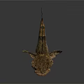 Rough Skinned Fish With Open Mouth And Unique Fins On Dark Background