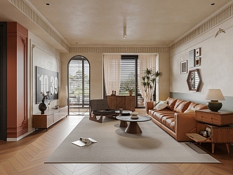 Vintage living room 3d model