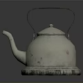 Vintage White Kettle with Metal Handle and Textured Base for Daily Household Use