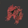 Intricate Mechanical Equipment Featuring Green Red Components And Mechanical Limb Structure