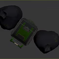 Green Household Trash Bin With Two Black Garbage Bags For Daily Use