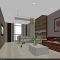 Modern Hospital Room Interior With Medical Bed Sofa Coffee Table TV And Decorative Painting