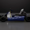 Blue Modern Kart With White Seat Blue Steering Wheel And Black Wheels 3d model