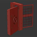 Rusty Open Safe Door Displaying Old Metal Grille And Antique Design